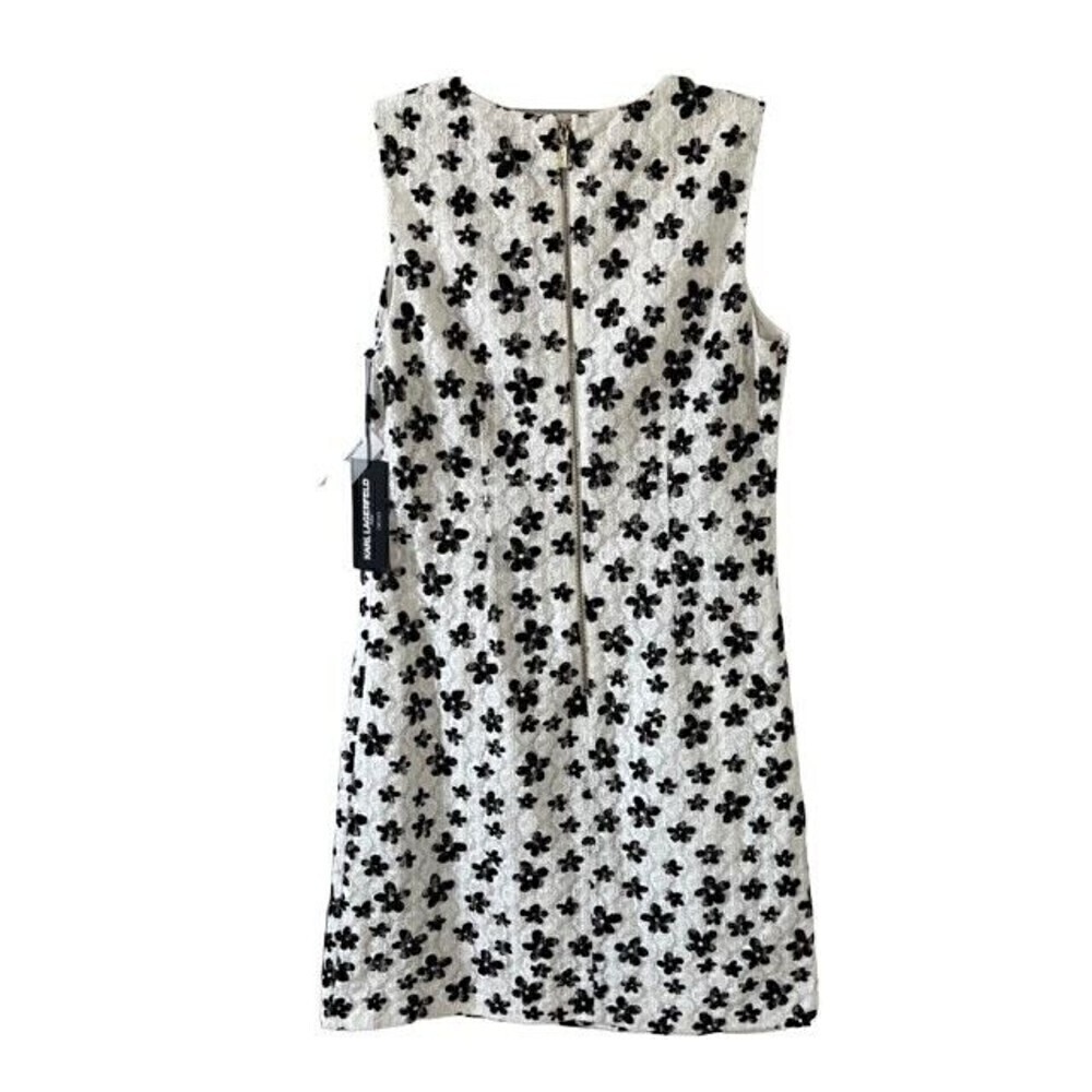 Karl Lagerfeld Black White Floral Shift Dress NWT Size 6 - Picture 6 of 9